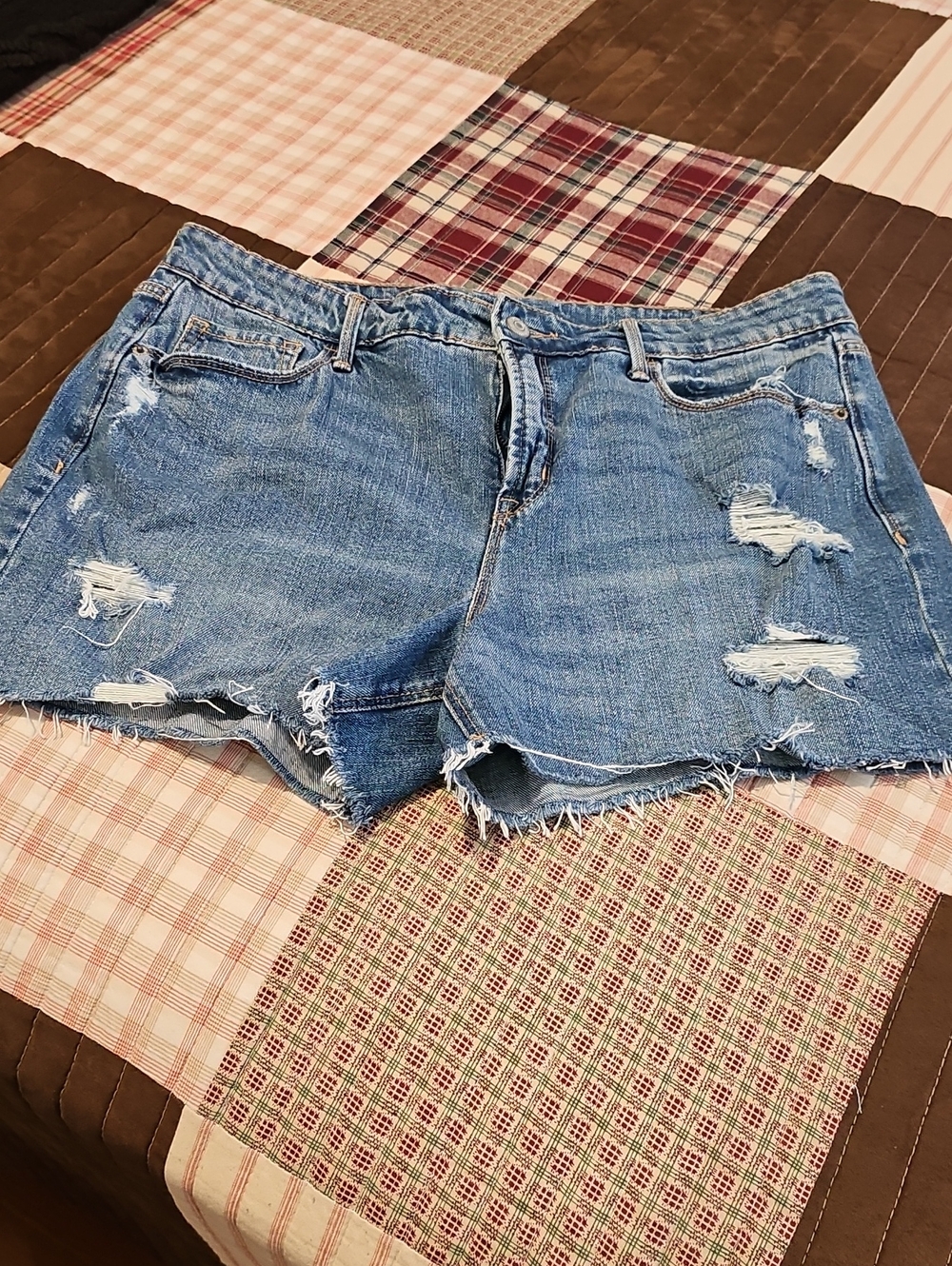 Old Navy Light Blue Distressed Denim Shorts
